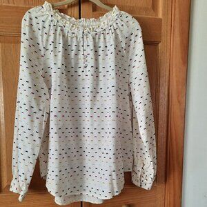 Top, St. John's Bay Cotton Peasant Blouse, L